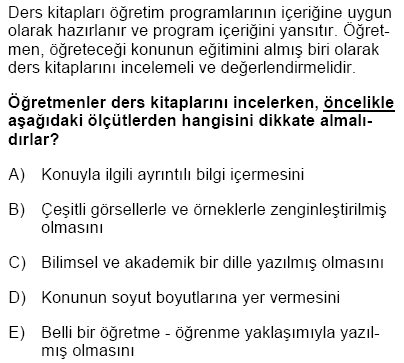 Sorular (Soru Bankası): 2008 KPSS/1 Eğitim Bilimleri Soruları ve Cevapları